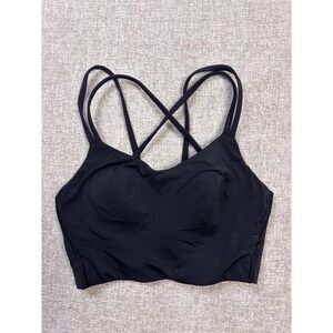Lululemon Free to Be Serene Bra Black Strappy Back Yoga Sports Bra Size 4